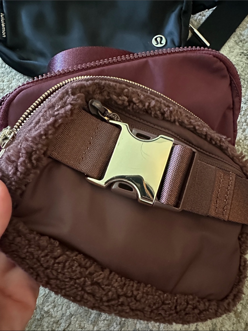 Lot of 3 Lululemon Black and Burgundy and brown Everyday crossbody Belt Bags - Picture 8 of 8